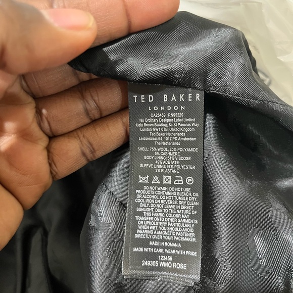 Ted Baker London BLACK Mid-lenght Coat. - Picture 7 of 8